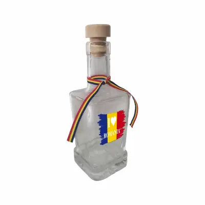 I love romania, sticla cu mesaj patrata, 250 ml, model divgs318 10